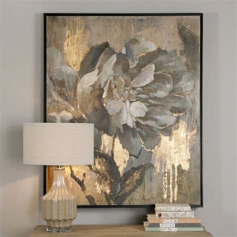 Elegant Flower Artwork With Metallic Gold Highlights Abstract