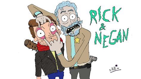 Rick And Negan Kleines Crossover Speeddrawing Seriesly Awesome
