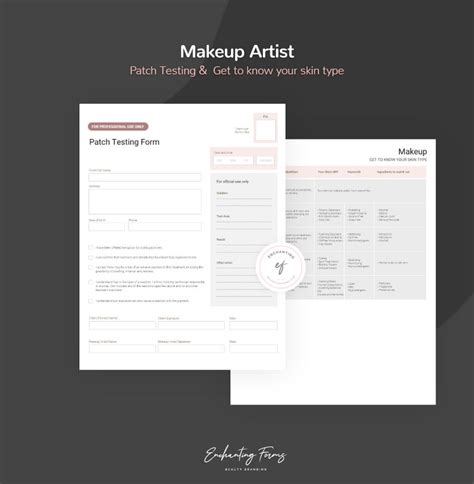 Makeup Artist Forms Client Intake Form Client Record Cards Etsy