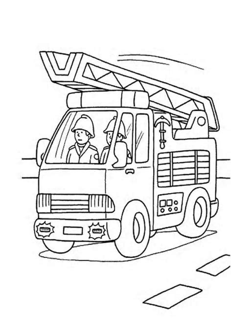 Firefighter with axe in a fire. Fireman Coloring Pages - Coloringpages1001.com