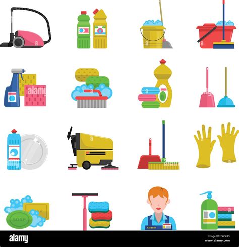 Cleaning Icons Set Stock Vector Image And Art Alamy
