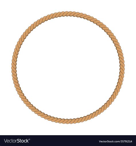Round Rope Frame In Marine Style Circle Border Vector Image