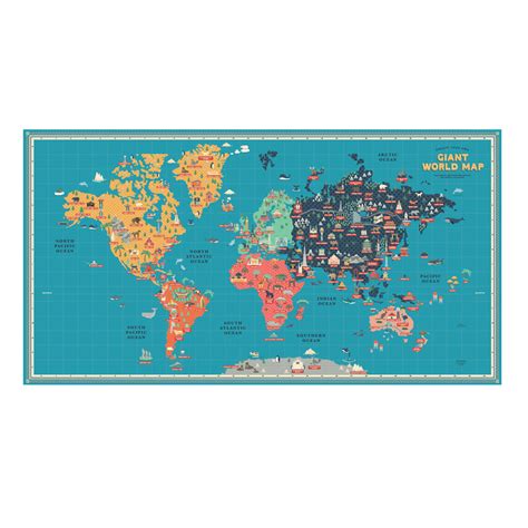Giant World Map Craft And Diy For Kids Notebooks Calendars And
