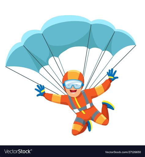 Parachute Skydiver Icon Royalty Free Vector Image
