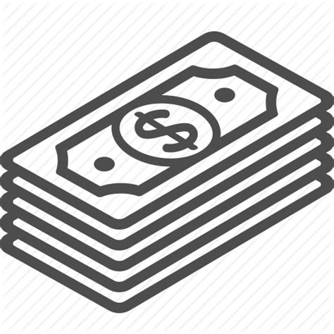 Banknotes, bills, cash, dollars, money, stack icon