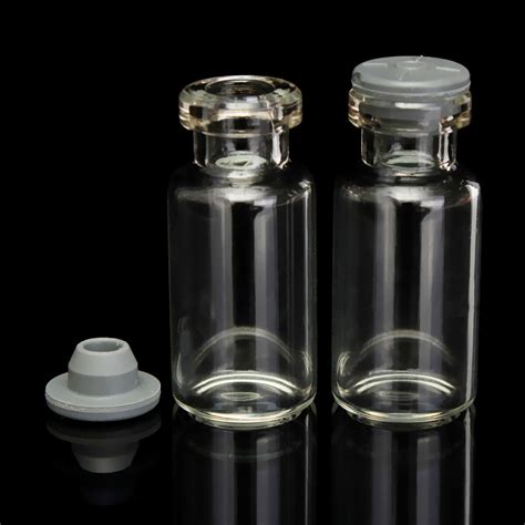 10pcs 2ml Small Empty Sample Vials Clear Glass Bottles With Butyl