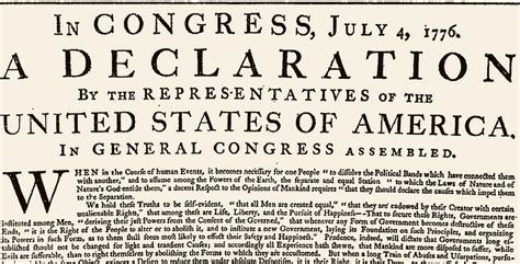 The American Declaration Of Independence Of July 4th 1776 History Today