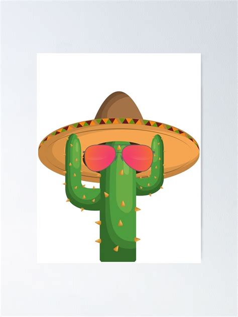 Funny Saguaro Cactus Cartoon Character Poster For Sale By
