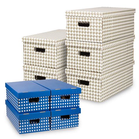 Set Of 2 3 Or 4 Cardboard Storage Boxes With Lids Lightweight With