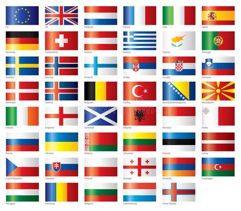 Glossy Flags Set European Stock Illustration Stock Photography Free