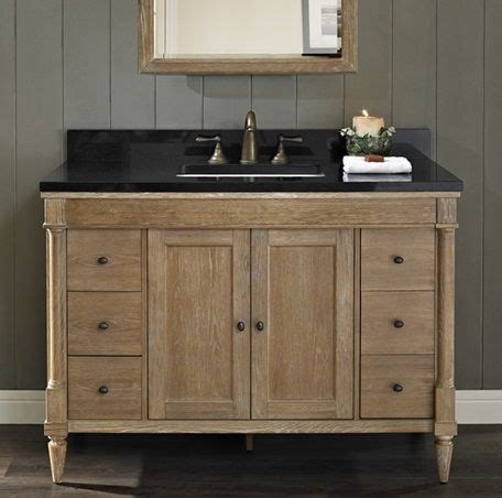 So the first step in finishing my red oak diy bathroom vanity was to wipe it with distilled water to raise the grain. Rustic Chic 48" Vanity - Weathered Oak - Fairmont Designs ...