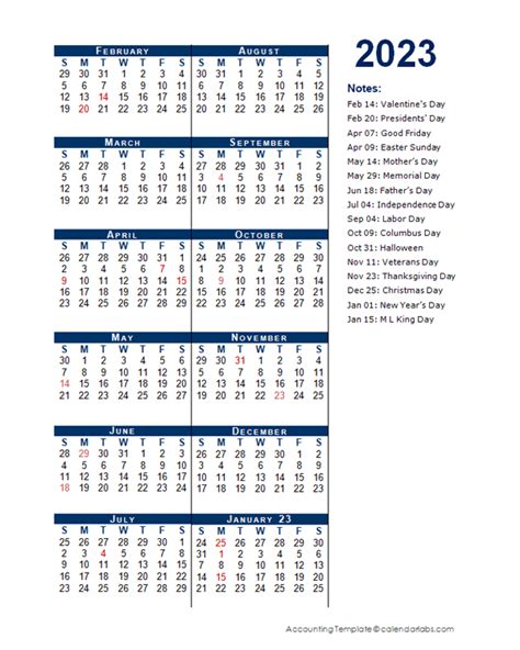 2023 Fiscal Period Calendar 4 4 5 Free Printable Templates