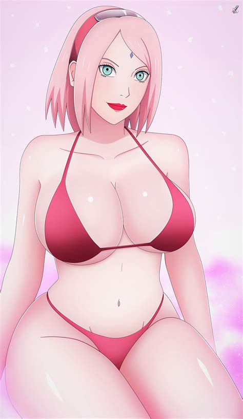 Haruno Sakura Naruto Series Highres Tagme Bikini Breasts Large
