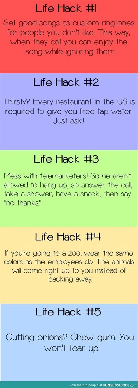 5 Life Hacks Funsubstance 1000 Life Hacks Useful Life Hacks Life