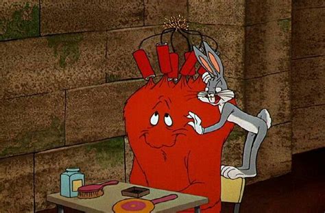 gossamer the red monster and bugs bunny looney toons looney tunes characters looney tunes
