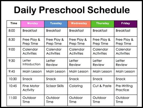 Home Preschool Schedule Preschool Schedule Homeschool Preschool