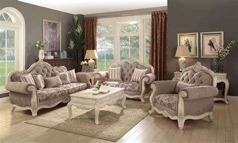 Acme 56020 Ragenardus Formal Leather Living Room Set In