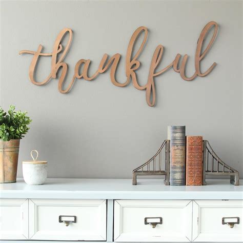 Your decision should be based on personal preferences, on the theme and. Stratton Home Decor Bronze "thankful" Script Decorative ...