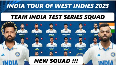 India Vs West Indies 2023 Best Test Series Squad Details For Team India