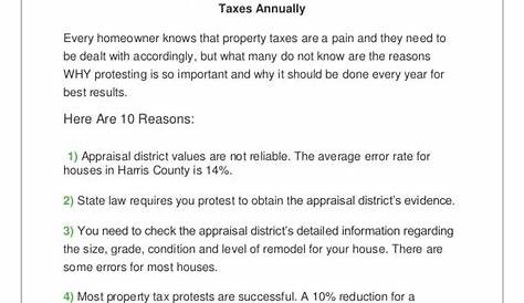 How To Protest Property Tax Assessment - Property Walls