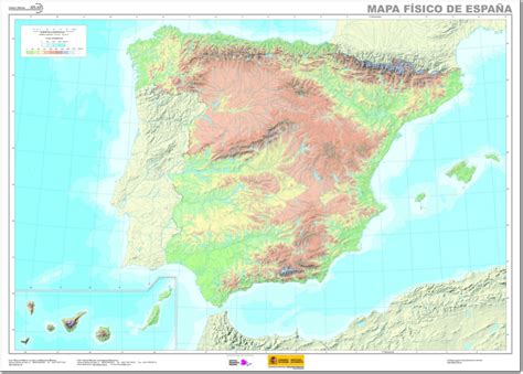Mapa Físico Mudo De España Mapa De Ríos Y Montañas De España Ign