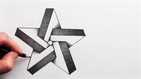 How To Draw An Impossible 3d Star Narrated Step By Step