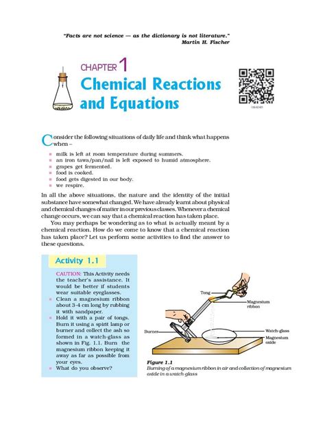 Cbse Class 10 Science Chapter 1 Chemical Reactions And Equations Cbse
