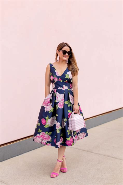 Eliza J Pink Floral Fit And Flare Dress Style Charade