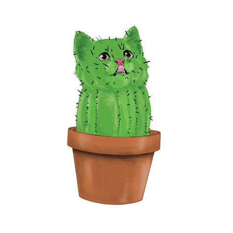 Sticker Cactus Cat Velouria Boutique