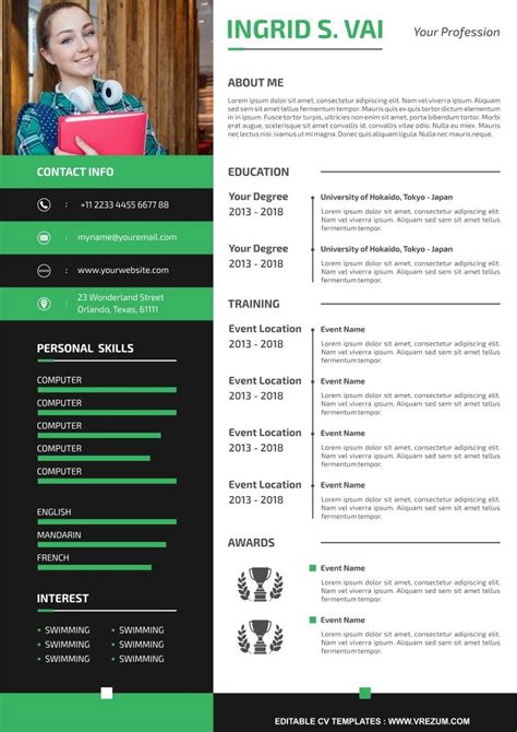 These free teacher resume templates are professionally designed so every beginner can edit it like a pro. (EDITABLE) - FREE CV Templates For Fresher in 2020 | Cv ...