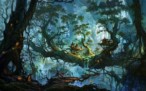 Artwork Fantasy Art Trees Forest Wallpapers Hd Desktop And Mobile