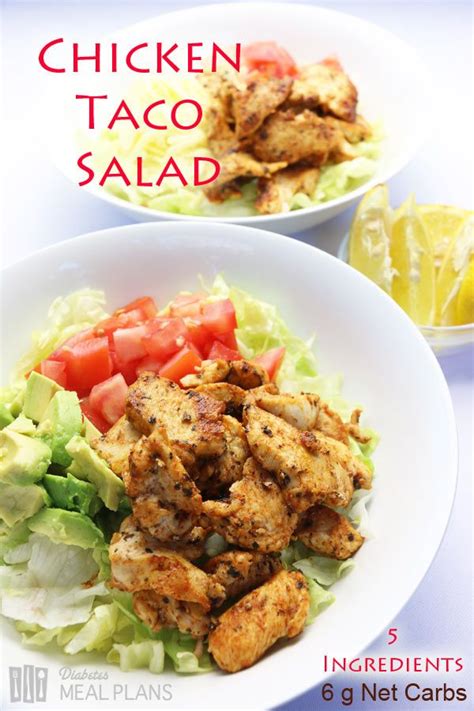 Every diabetic patient needs to take care their food intake in a strict way. Chicken Taco Salad | Recipe | Meals, Diabetic meal plan ...