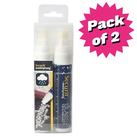 White Waterproof Glass Chalkboard Marker Pens Pack Of 2 Markers