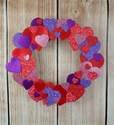 Easy Valentine Paper Heart Wreath Happy Hour Projects