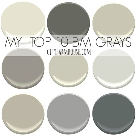 My Top 10 Benjamin Moore Grays City Farmhouse Paint Colors For Home