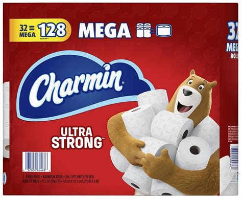 Charmin Ultra Strong 2 Ply Sheets Toilet Paper 286 Sheets 32 Ct