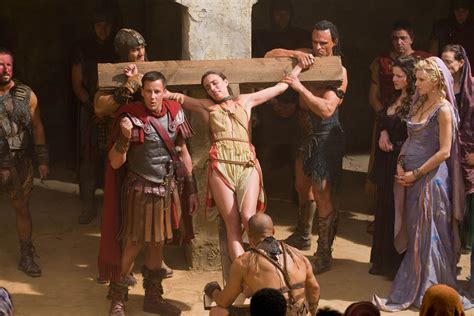 Spartacus Ilithyia And Glaber With Seppia And Thessela Starz