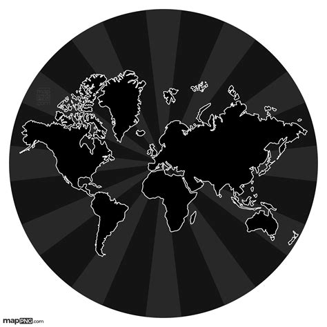 Worldwide Map Black And White Clipart