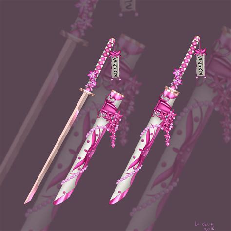 Close Pink Flower Katana Weapon Adopt Auction 33 By Liowa On Deviantart