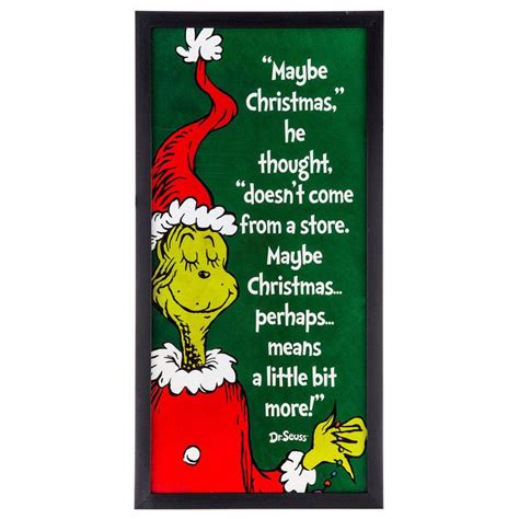 Dr Seuss The Grinch Quote Framed Wall Decor Grinch Quotes Grinch