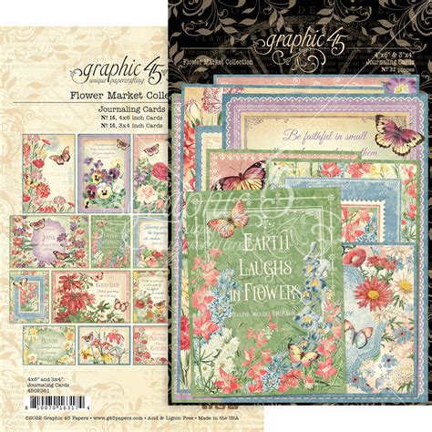 Graphic 45 Flower Market Journaling Cards 810070163174