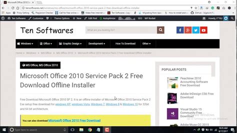 How To Download Microsoft Office 2010 Service Pack 2 Youtube