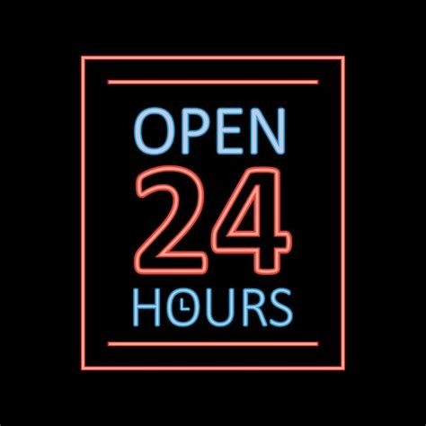 Premium Vector Open 24 Hours Sign Vector Display Neon Text And Number