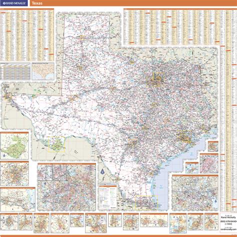 Texas Wall Map By Rand Mcnally Mapsales