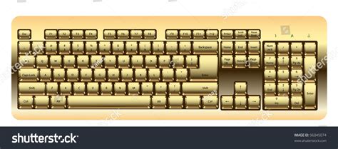 Gold Computer Keyboard Stock Vector 96045074 Shutterstock
