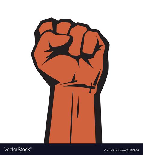 Raised Hand With Clenched Fist Royalty Free Vector Image