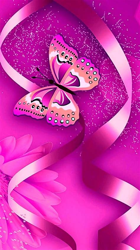 Pink Butterfly Butterfly Wallpaper Bling Wallpaper