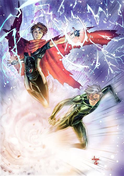 Magical Speedy Twins By Mgnemesi On Deviantart Wiccan Marvel Marvel