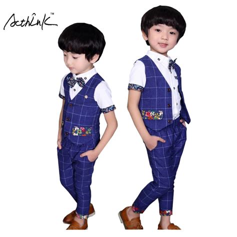 Buy Acthink New Summer Children 3pcs Plaid Vest Suit