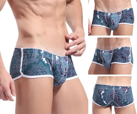 5pcs Wj Sexy Mens Underwear Cotton Personalized Printing Boxers Underwear Fashion Low Waist